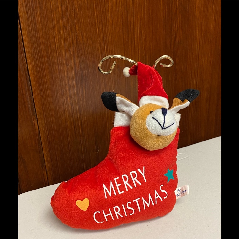 Retro king plush christmas toy puppy in boot toy